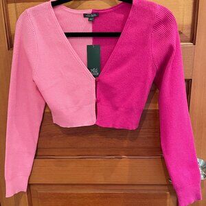 PRICED TO SELL - See Description for details — Pink/Hot Pink Cropped Cardigan